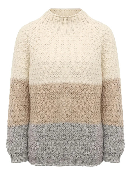  Eleventy Striped Sweater - Neutrals 