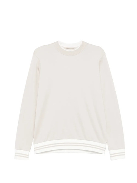  Eleventy Striped-trim Sweatshirt - Neutrals 