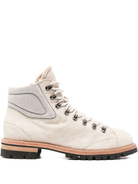  Eleventy Suede Lace-up Boots - Neutrals 