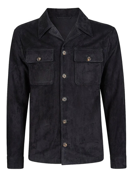  Eleventy Suede Trucker Jacket - Blue 