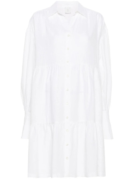  Eleventy Tiered Linen Mini Dress - Neutrals 