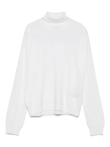  Eleventy Turtleneck Wool Sweater - White 