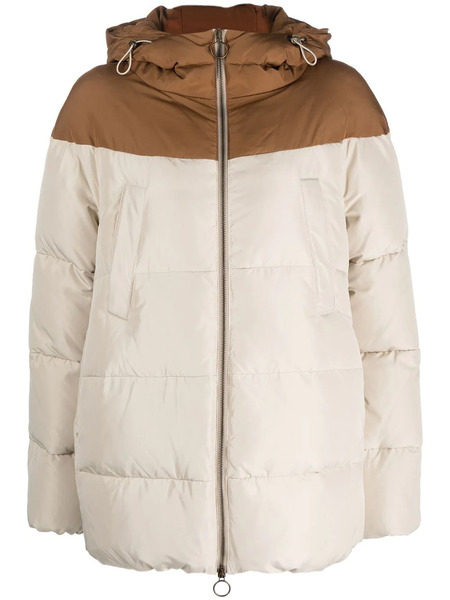  Eleventy Two-tone Padded Hooded Jacket - Neutrals 