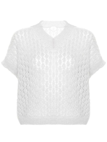  Eleventy V-neck Knitted Top - Grey 