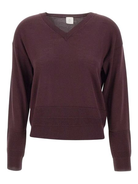  Eleventy V-neck Wool Sweater - Red 
