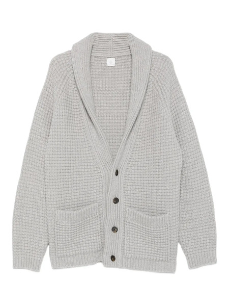  Eleventy Waffle-knit Shawl-collar Cardigan - Green 