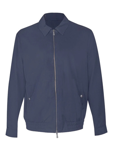 Eleventy Zip-fastening Bomber Jacket - Blue 