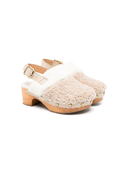  Eli1957 Shearling-detailed Slingback Clogs - Neutrals 