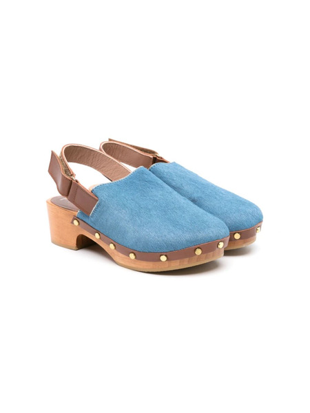  Eli1957 Stud-detailing Fur-design Clogs - Blue 