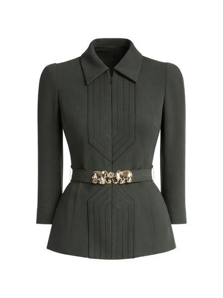  Elie Saab Elephant-buckle Jacket - Green 