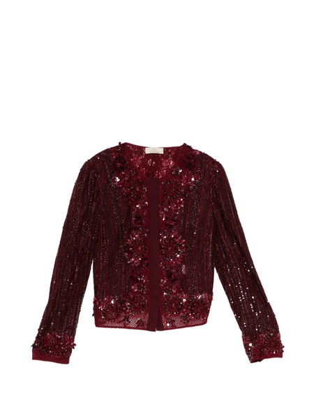  Elie Saab Sequin-embellished Jacket - Red 