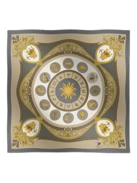  Elios Milano Zodiac-print Silk Scarf - Brown 
