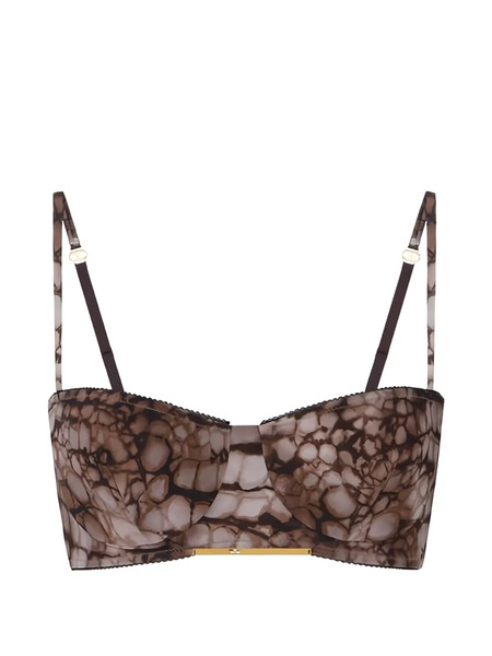  Elisabetta Franchi Alligator-patterned Bra - Brown 