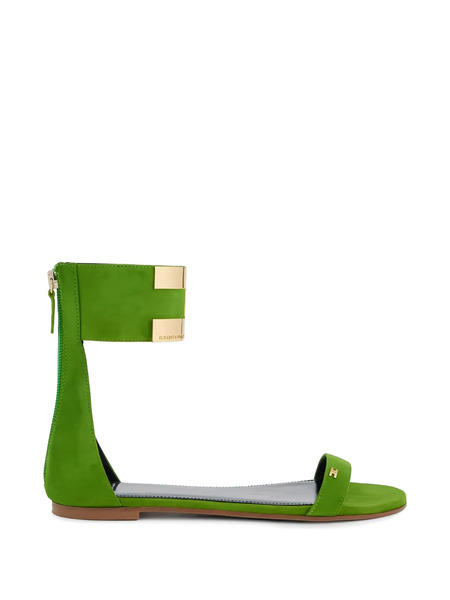  Elisabetta Franchi Ankle-strap Logo-plaque Sandals - Green 