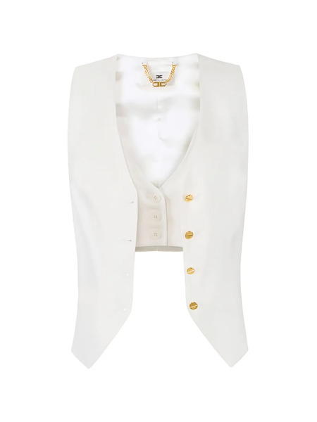  Elisabetta Franchi Asymmetric Cuts Waistcoat - Neutrals 