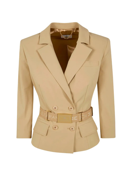 Elisabetta Franchi Belted Double-breasted Jacket - Neutrals 