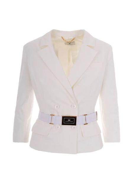  Elisabetta Franchi Belted Fitted Jacket - White 