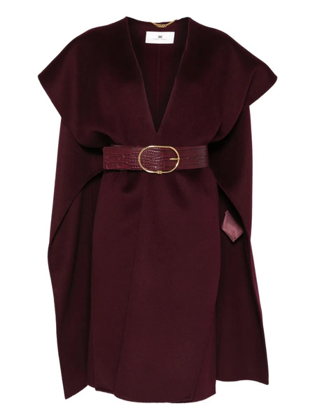  Elisabetta Franchi Belted Wool Cape - Red 