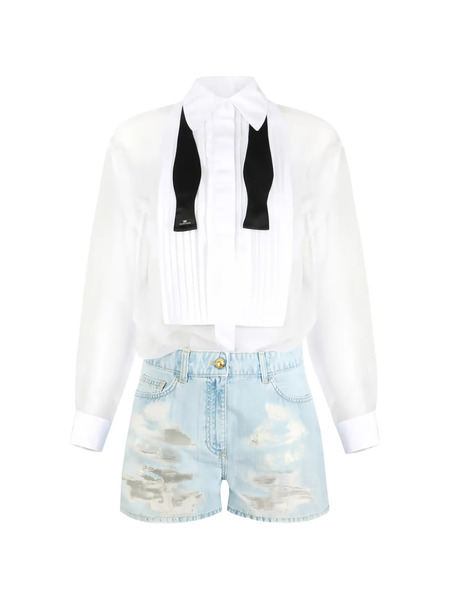  Elisabetta Franchi Bib Distressed Romper Suit - Blue 