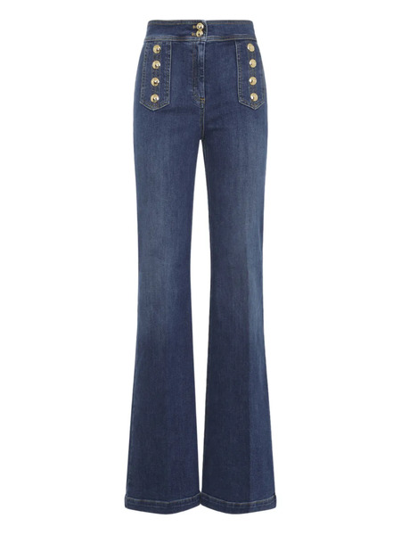  Elisabetta Franchi Button-detail Belt-loop Jeans - Blue 