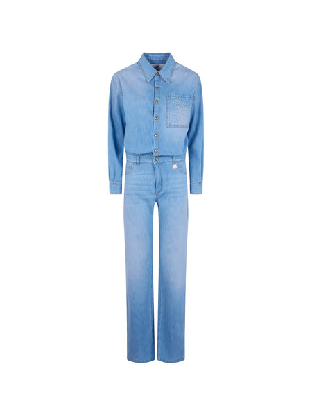  Elisabetta Franchi Button Pocket Jumpsuit - Blue 