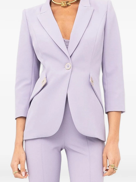  Elisabetta Franchi Button Trim Blazer - Purple 