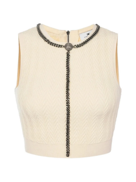  Elisabetta Franchi Chain-trim Top - Neutrals 