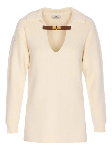  Elisabetta Franchi Collar Detail Sweater - White 