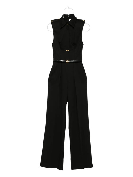  Elisabetta Franchi Collared Belted Jumpsuit - Black 
