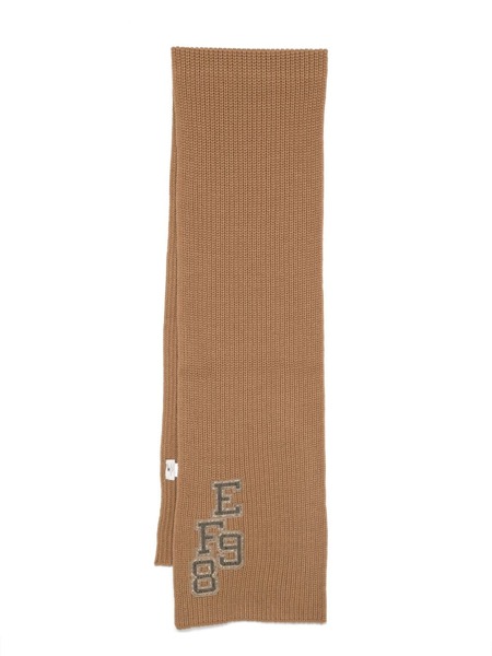  Elisabetta Franchi College-style Patch Scarf - Brown 