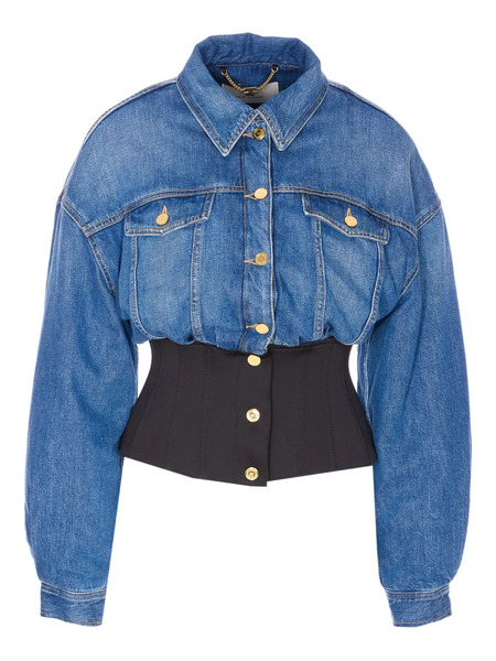  Elisabetta Franchi Corset Denim Jacket - Blue 