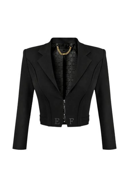  Elisabetta Franchi Cropped Jacket - Black 