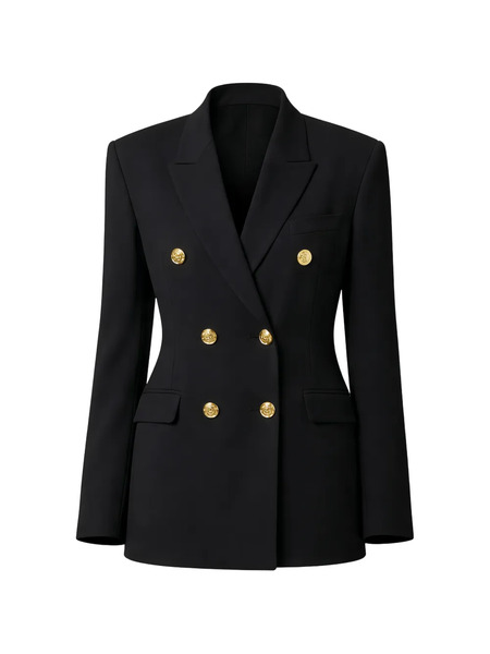  Elisabetta Franchi Double-breasted Button Blazer - Black 
