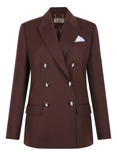  Elisabetta Franchi Double-breasted Buttoned Blazer - Brown 