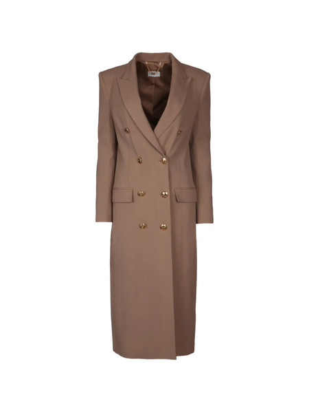  Elisabetta Franchi Double-breasted Buttoned Coat - Brown 