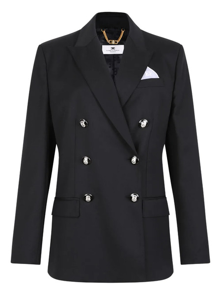  Elisabetta Franchi Double-breasted Skull-button Blazer - Black 