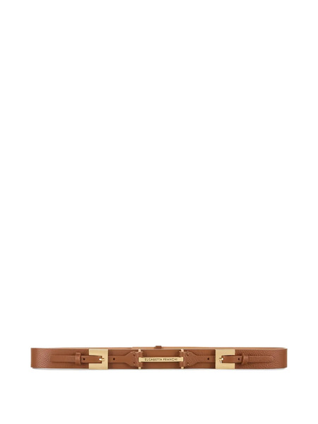  Elisabetta Franchi Double-buckle Leather Belt - Brown 