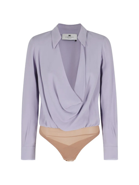  Elisabetta Franchi Draped Bodysuit - Purple 