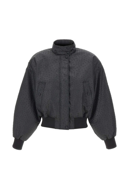  Elisabetta Franchi Embossed High-neck Jacket - Black 