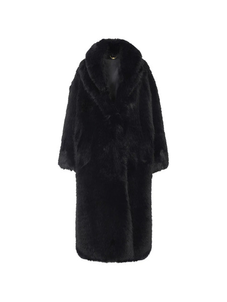  Elisabetta Franchi Fur-effect Collar Coat - Black 