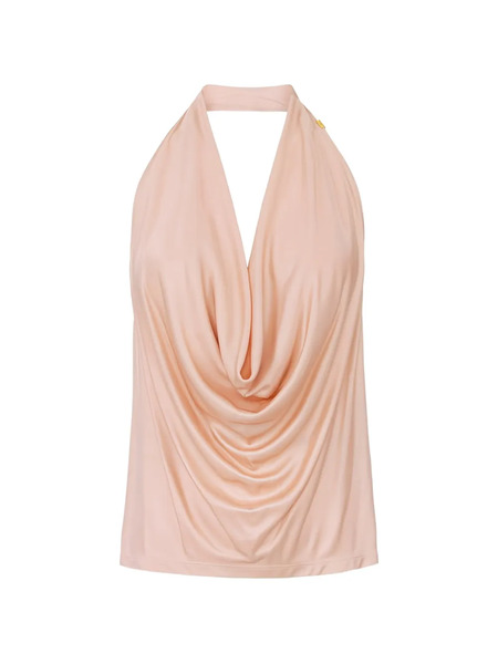  Elisabetta Franchi Halter-neck Drape Top - Neutrals 