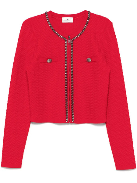  Elisabetta Franchi Herringbone-stitch Cardigan - Red 