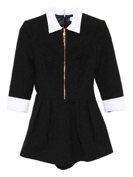  Elisabetta Franchi Herringbone Tweed Playsuit - Black 
