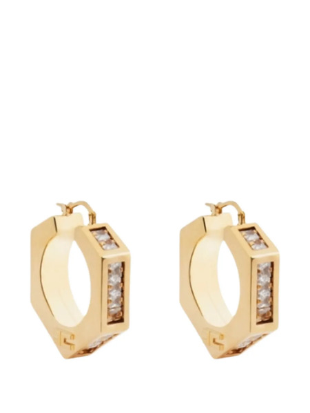  Elisabetta Franchi Hexagonal Stone Earrings - Gold 