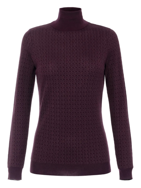  Elisabetta Franchi Jacquard Roll-neck Jumper - Red 