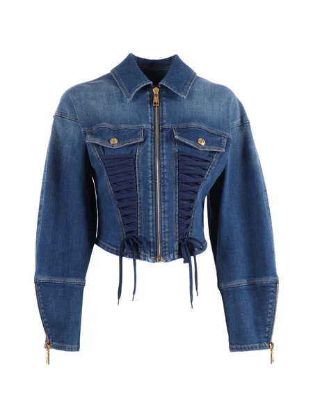  Elisabetta Franchi Lace-up Pocket Jacket - Blue 