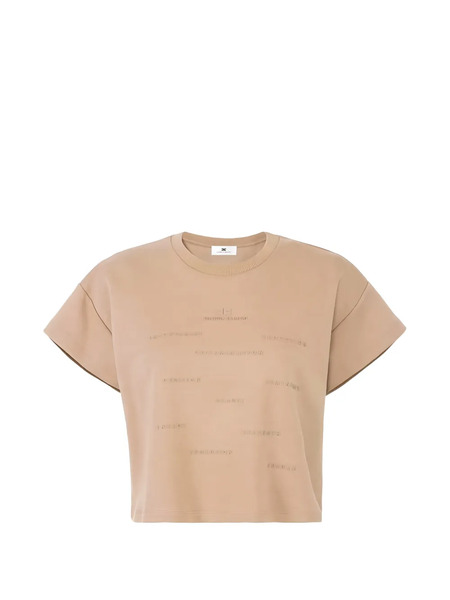 Elisabetta Franchi Lettering-patch T-shirt - Neutrals 