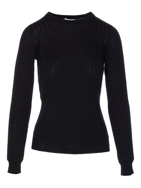  Elisabetta Franchi Logo-pattern Crew-neck Sweater - Black 