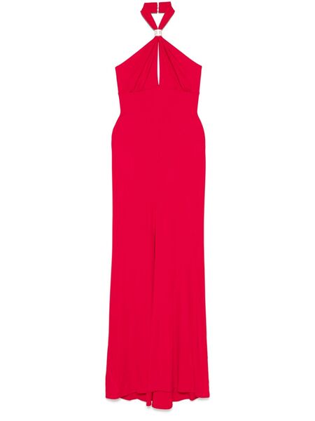  Elisabetta Franchi Logo-plaque Draped Gown - Red 