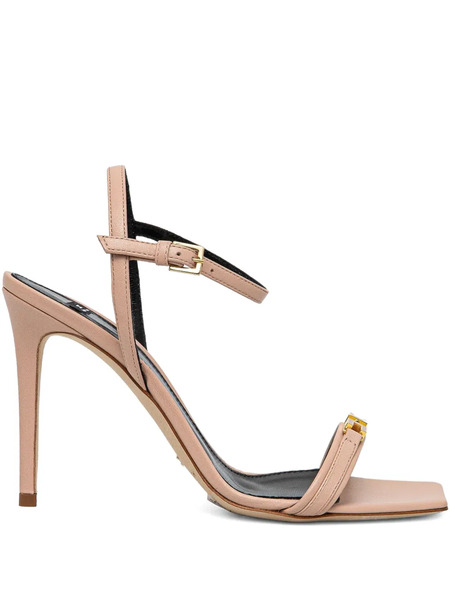  Elisabetta Franchi Logo-plaque Stiletto Sandals - Neutrals 
